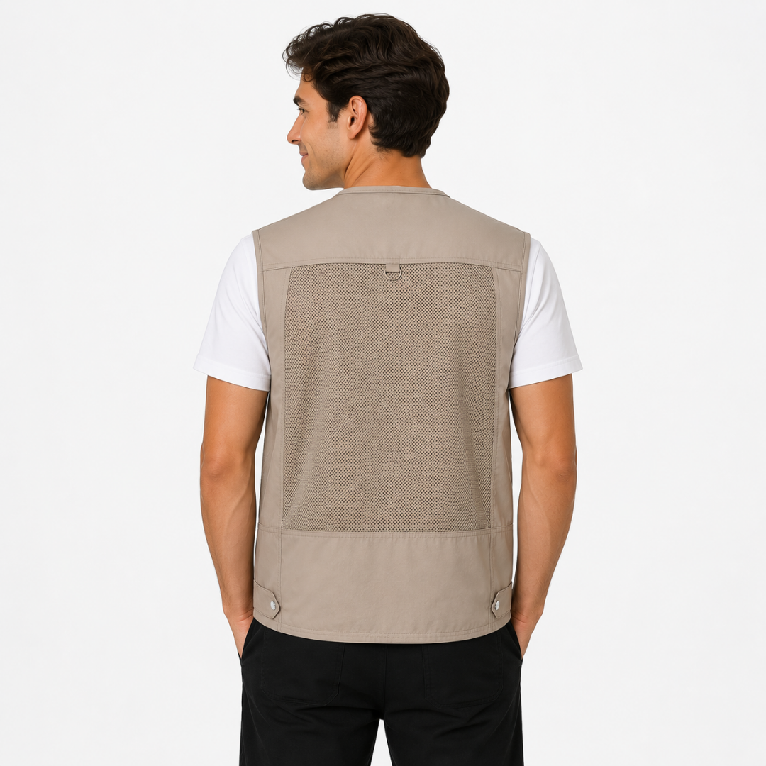 Erkek Outdoor Fileli Çok Cepli Yelek – 4 Mevsim