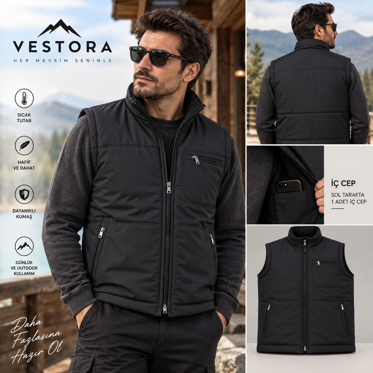 Avcı Model Yakalı Yelek